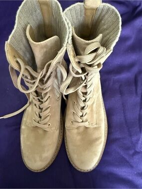 Sam Edelman Tan Suede Lace-Up Ankle Boots